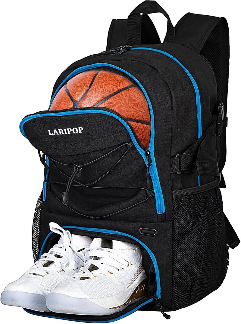 LARIPOP Basketball Bag,Basketball Backpack with Shoe Compartment and Ball Holder,Sport Bags for Soccer,Volleyball,Gym,Travel - Image 1